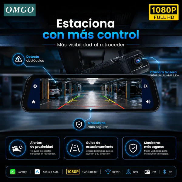 DriveVision 360 | Espejo Retrovisor con Cámara Delantera para Auto